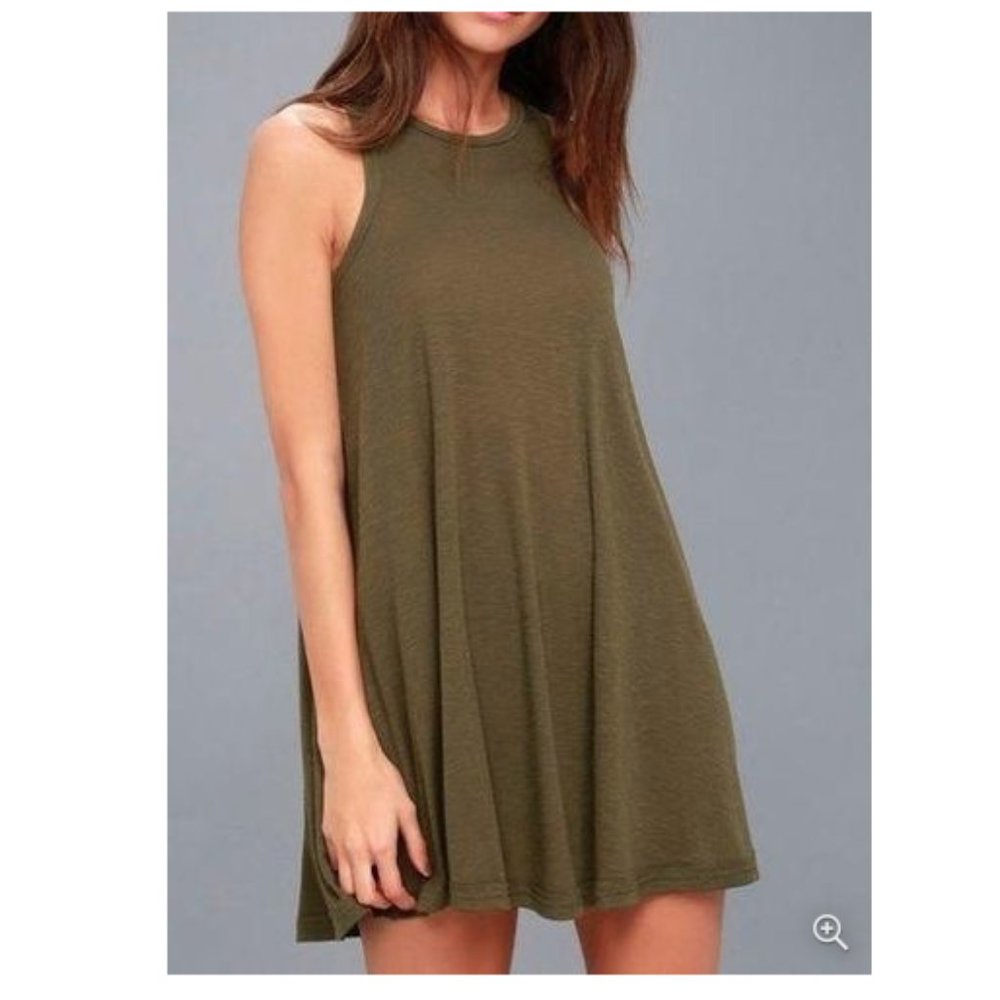 Free People Beach Olive Green LA Nite Tank Dress - Size: S